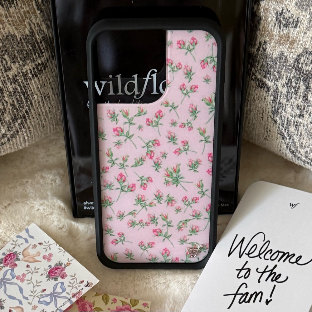 🌷Wildflower Pink Posie Rosie Floral iPhone 15 Pro Max Phone Case - Picture 5 of 11